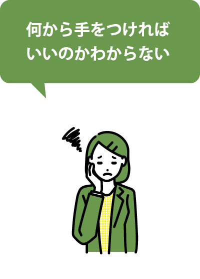 何から手をつければいいのかわからない